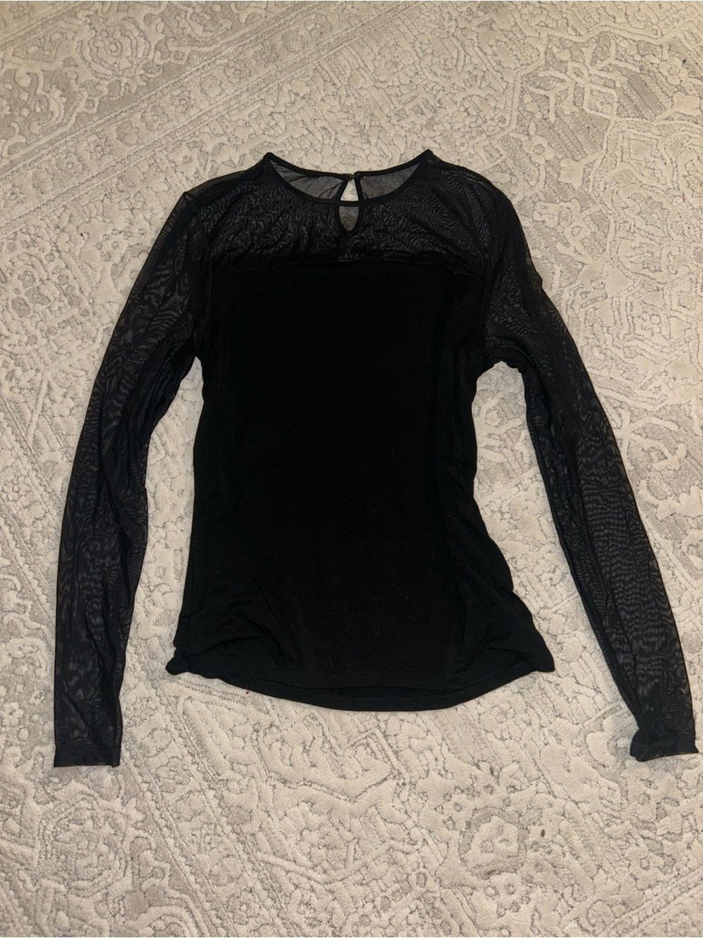 vintage ralph lauren sheer mesh long sleeve top y2k